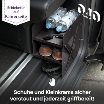 DIY Schuhregal für VW T5 / T6 / T6.1 Beifahrerseite schwarz