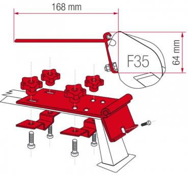 Fiamma Adapter F35pro Reling/Gepäckträger ohne Überstand #98655-142