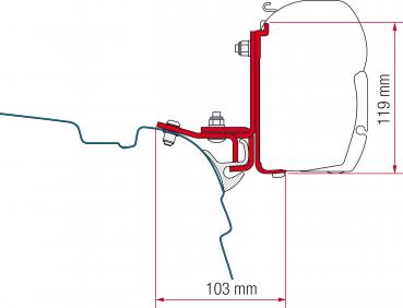 Fiamma Adapter F45s für VW T5 / T6 / T6.1 mit Brandrup Schiene #98655-627