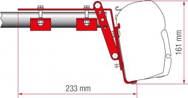 Komplettset: Markise Fiamma F45s mit Adapter Montage am Dachträger Roof Rail #98655-770