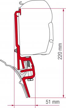 Komplettset Markise Fiamma F45s für VW Bus T4 mit Brandrup / Multirail #98655Z011