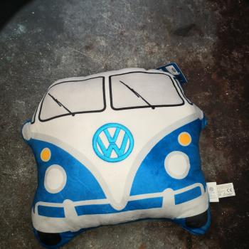 VW Bus T1 geformtes blaues Kissen Plüsch Volkswagen Wohnmobil