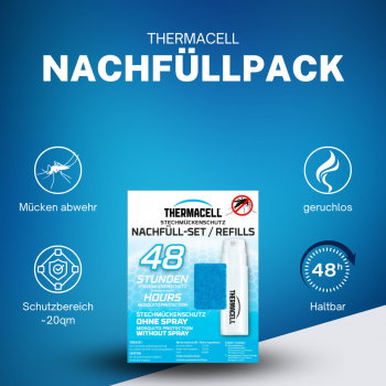 Thermacell M-48 Backpacker Nachfüllpack Gaspatronen + Wirkstoffplättchen