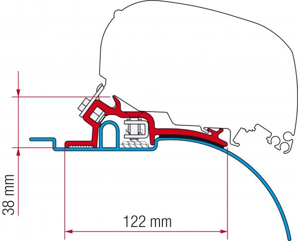 Fiamma Adapter F65s/F80s Kit Fiat Ducato - Citroen Jumper - Peugeot Boxer High Roof bis BJ 2006 H2 #98655-693