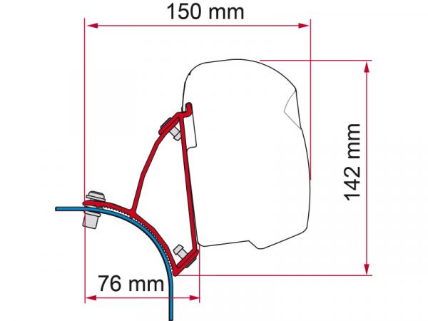 Komplettset Markise Fiamma F43van VW Bus T5 / T6 / T6.1 (auch nachger. Aufstelldach) #98655A159