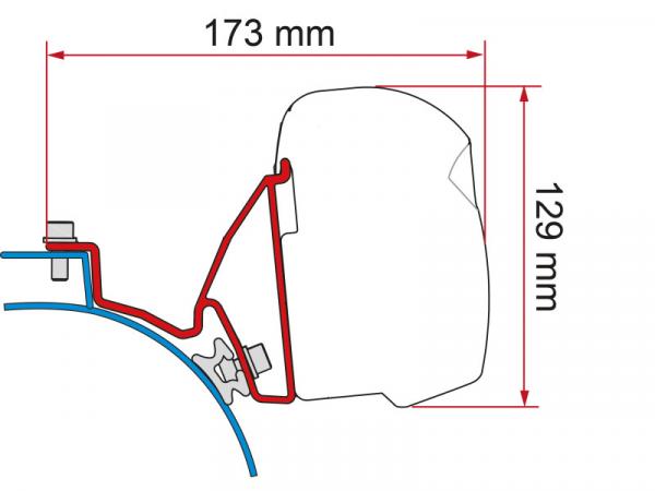 Komplettset Markise Fiamma F43van VW Bus T5 / T6 / T6.1 California #98655A712