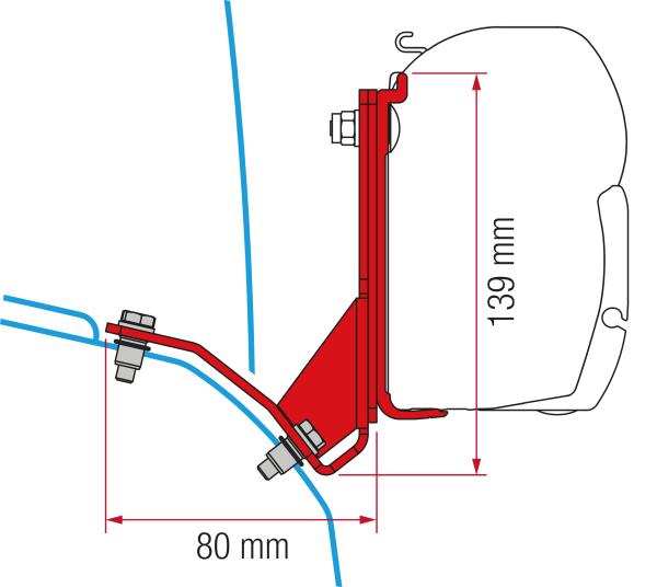 Fiamma Adapter Kit F45s Fiat Ducato H2 Lift Roof Aufstelldach Hymercar + Pössl #98655Z028