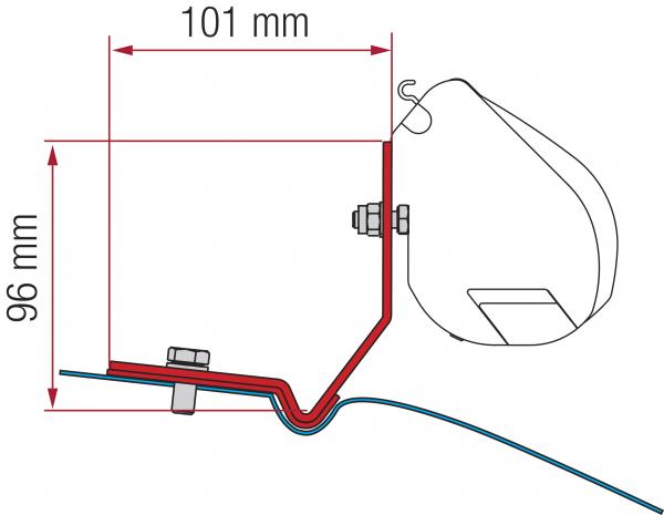 Adapter für Fiamma F35pro für VW Caddy Maxi #98655Z096