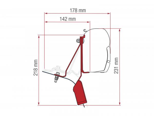 Komplettset: Markise Fiamma F45s mit Adapter Montage Aufstelldach Ford Nugget Custom #98655Z114