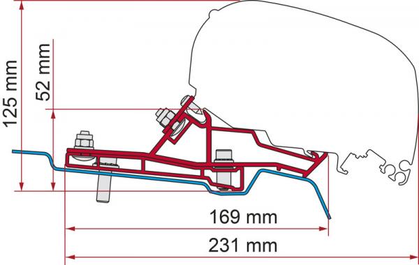 Komplettset Markise Fiamma F80s Ford Transit Van H2 L2 #98655Z166