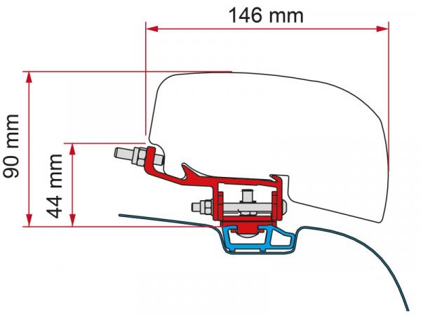 Fiamma Adapter für F40 - T5 / T6 / T6.1 VW Bus MIT C-Schiene