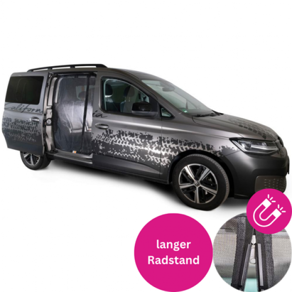 VanQuito Moskitonetz für VW Caddy Maxi 5 / Ford Tourneo Connect ab 05/2022 Schiebetür Magnetreißverschluss