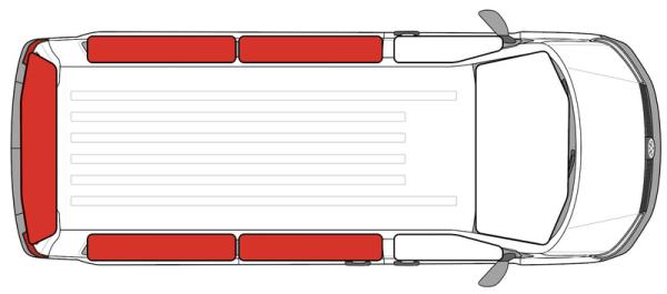 Thermomatten Ford Tourneo Custom V710 ab 2024 / VW neue Transporter Wohnraum langer Radstand 5 tlg